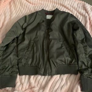 Navy green bomber jacket